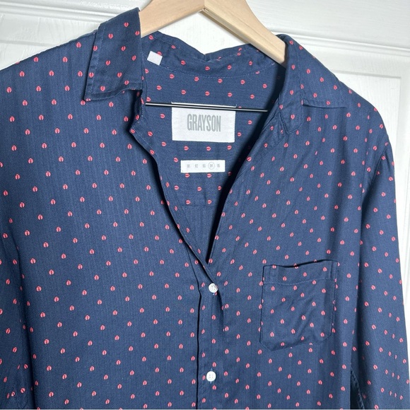 Grayson The Hero Button Up Longsleeve Shirt Lady Bug Women’s Sz 4 Large Coastal - Picture 5 of 12